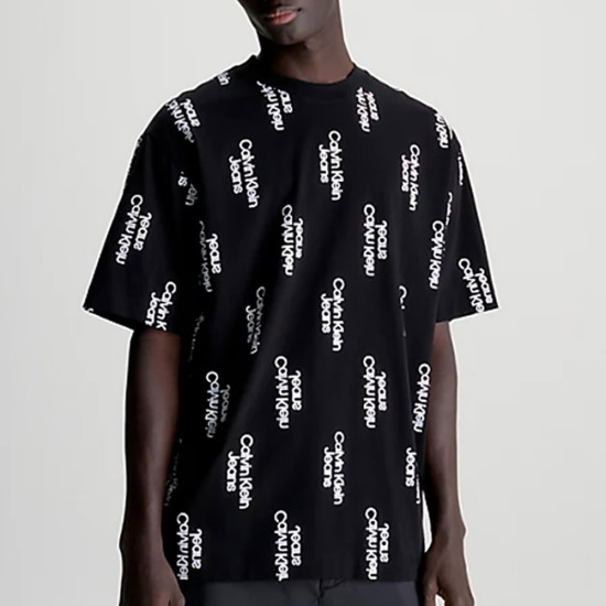 Calvin Klein Ανδρική κοντομάνικη μπλούζα Stacked Logo Aop Tee